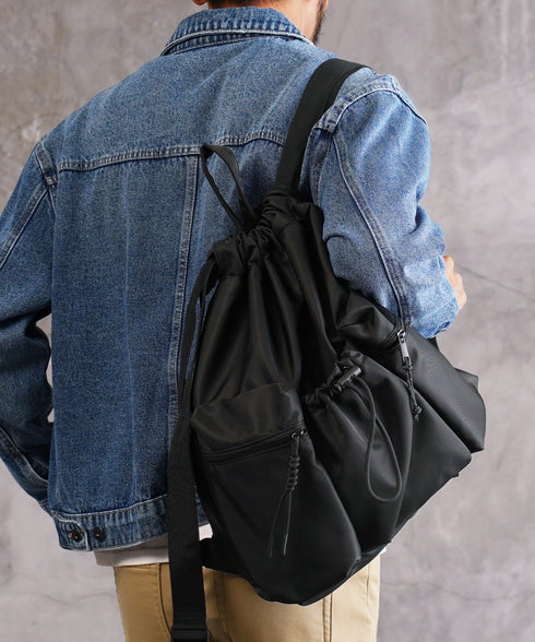 ナップサック 巾着バッグ リュック バックパック 大容量