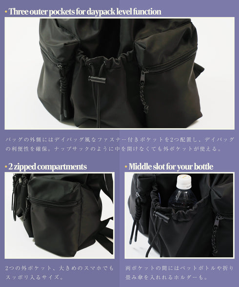 ナップサック 巾着バッグ リュック バックパック 大容量