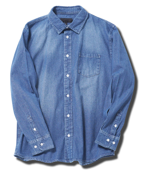 6.5oz長袖メンズデニムシャツ
