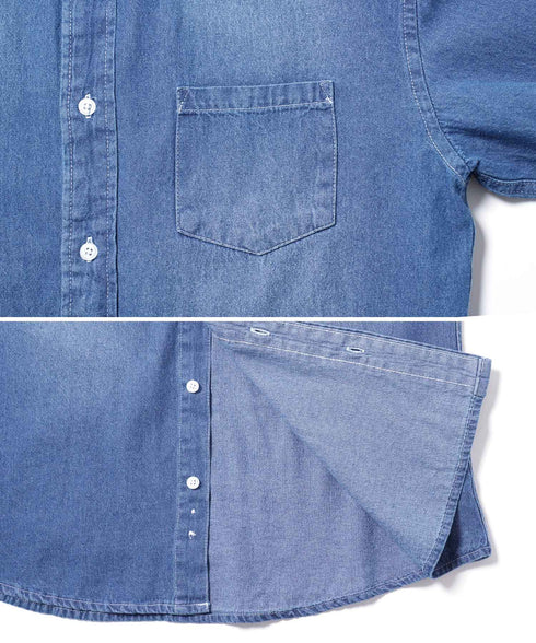 6.5oz長袖メンズデニムシャツ