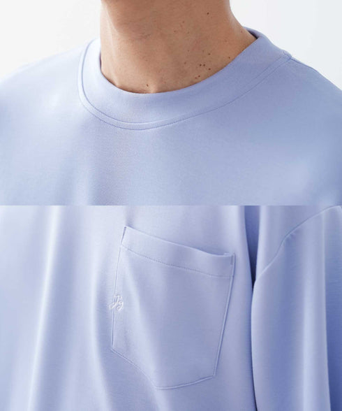 接触冷感 とろみ 半袖Tシャツ │ メンズ Tシャツ 半袖 接触冷感 とろみ素材 ひんやり 涼しい 吸汗速乾 ストレッチ 伸縮性 なめらか 快適 きれいめ 大人 夏 夏服 無地 シンプル