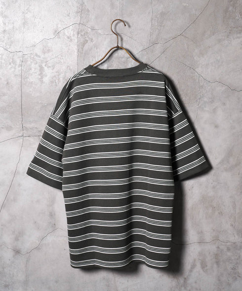 【DISCUS】COOLMAX レトロボーダーTシャツ │ メンズ Tシャツ 半袖 ボーダー レトロ クールマックス 吸水速乾 涼しい 快適 スポーティ カジュアル きれいめ 夏 夏服 デイリー ユニセックス