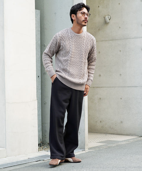 ヘビーウェイトワイドフィットスウェットパンツ│裏起毛 あったか 暖かい ワイドパンツ メンズ 太め シルエット 流行り ルームウェアにも