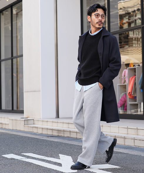 ヘビーウェイトワイドフィットスウェットパンツ│裏起毛 あったか 暖かい ワイドパンツ メンズ 太め シルエット 流行り ルームウェアにも