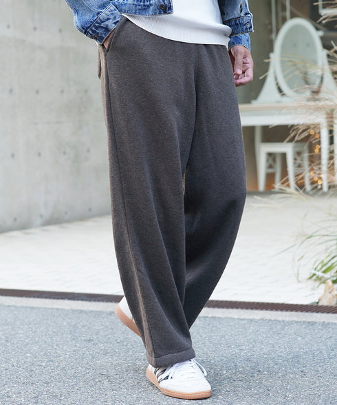 ヘビーウェイトワイドフィットスウェットパンツ│裏起毛 あったか 暖かい ワイドパンツ メンズ 太め シルエット 流行り ルームウェアにも