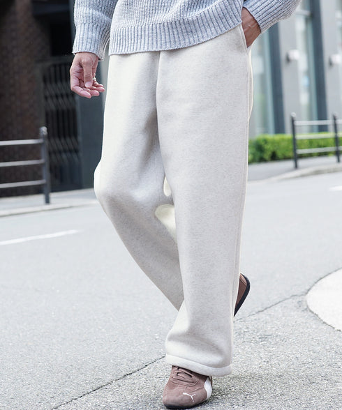 ヘビーウェイトワイドフィットスウェットパンツ│裏起毛 あったか 暖かい ワイドパンツ メンズ 太め シルエット 流行り ルームウェアにも