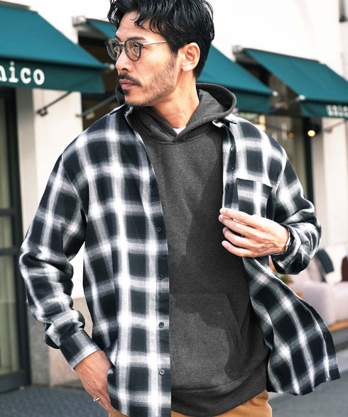 裏起毛ヘビーウェイトワイドフィットパーカー | 裏起毛 スウェットパーカー フーディ フード パーカ スウェット トレーナー プルオーバー