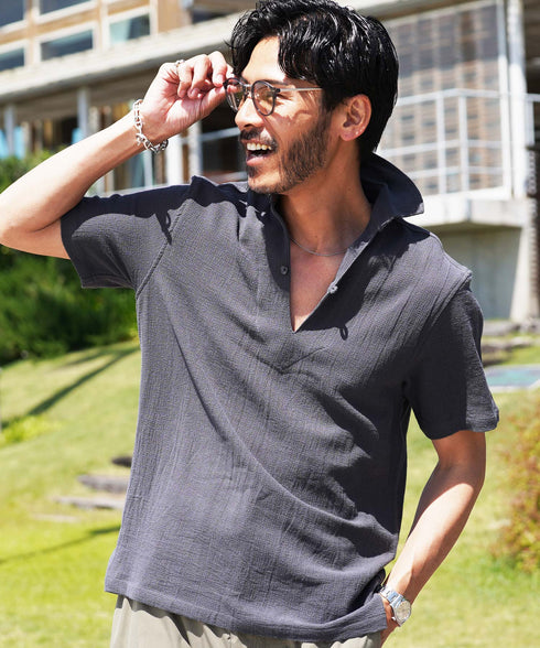 チャコールグレー MODEL : GO 180cm 66kg Lsize