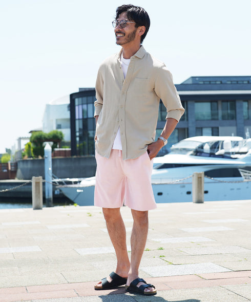 Aベージュ MODEL : GO 180cm 66kg Lsize