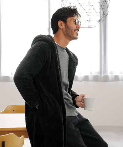 着る毛布モコボアフードコート | コート アウター 毛布 ルームウエア ロングカーディガン ボア メンズ ブランド おしゃれ あったか 男女兼用 レディース カップル ペア ルームウエア