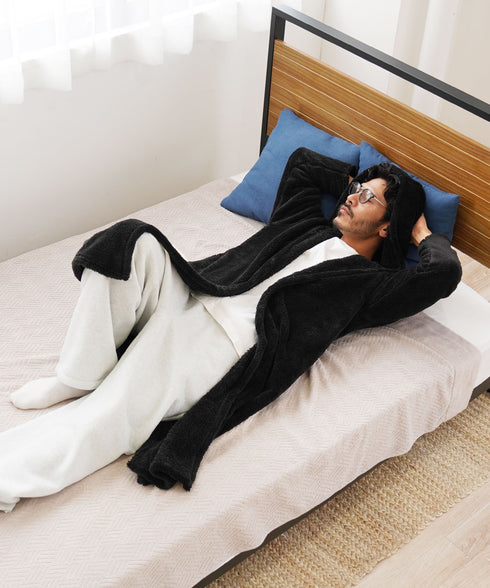 着る毛布モコボアフードコート | コート アウター 毛布 ルームウエア ロングカーディガン ボア メンズ ブランド おしゃれ あったか 男女兼用 レディース カップル ペア ルームウエア