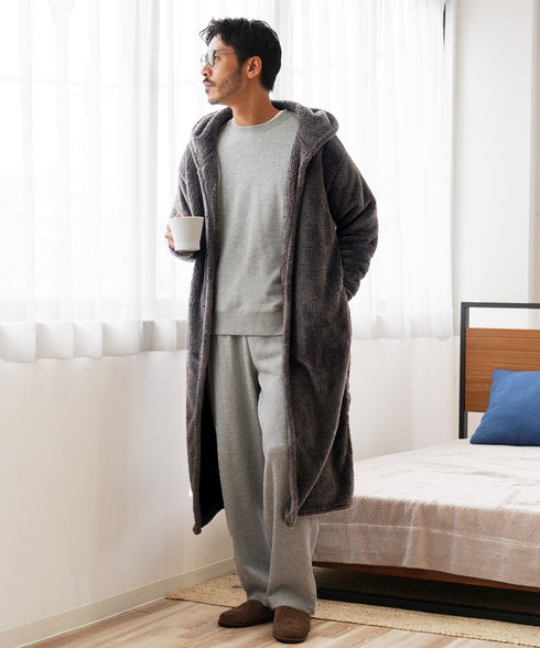 着る毛布モコボアフードコート | コート アウター 毛布 ルームウエア ロングカーディガン ボア メンズ ブランド おしゃれ あったか 男女兼用 レディース カップル ペア ルームウエア