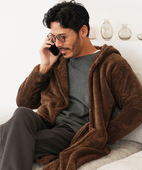 着る毛布モコボアフードコート | コート アウター 毛布 ルームウエア ロングカーディガン ボア メンズ ブランド おしゃれ あったか 男女兼用 レディース カップル ペア ルームウエア