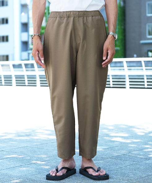 【2点SET】接触冷感リネンライク半袖シャツテーパードパンツセットアップ