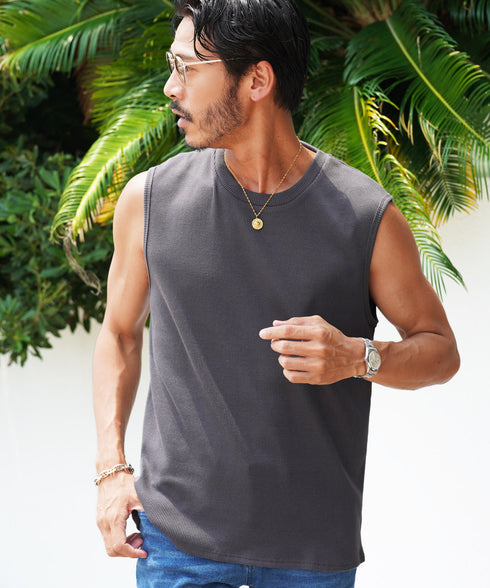 テレコノースリーブ タンクトップ