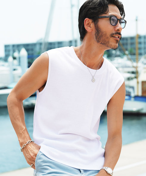 テレコノースリーブ タンクトップ