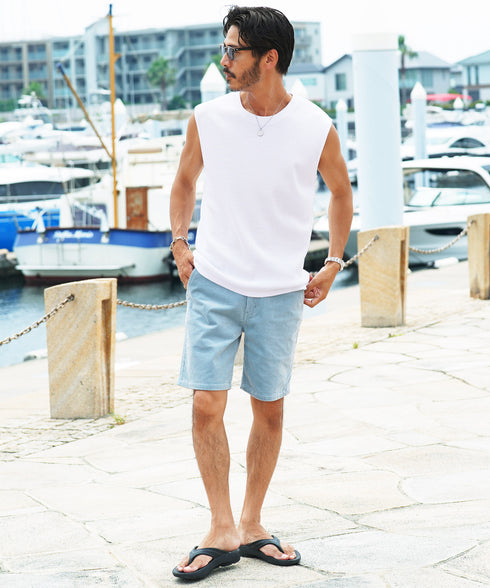 テレコノースリーブ タンクトップ