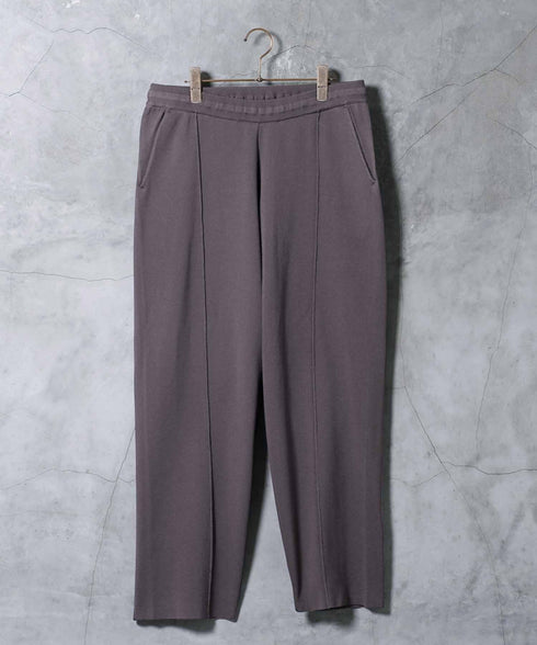 ニットパンツ ピンタック ワイドテーパード│ワイドパンツ センターシーム 太め メンズ ワイドパンツ