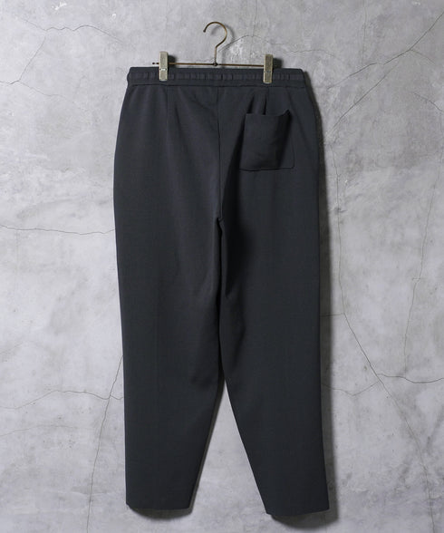 ニットパンツ ピンタック ワイドテーパード│ワイドパンツ センターシーム 太め メンズ ワイドパンツ