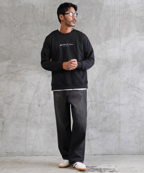 12.5OZ オーバーダイバギーデニム│メンズワイドデニム 太め ワイドシルエット ビンテージ加工 ウォッシュ加工 ワイドデニム