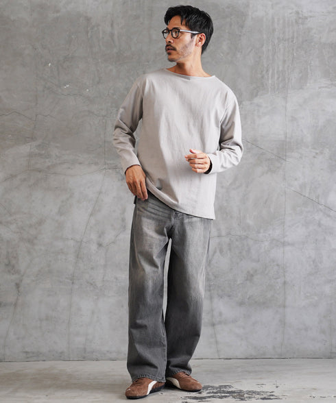 12.5OZ オーバーダイバギーデニム│メンズワイドデニム 太め ワイドシルエット ビンテージ加工 ウォッシュ加工 ワイドデニム