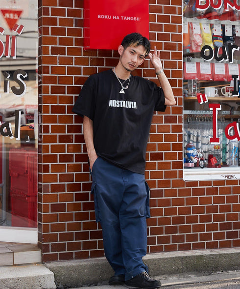 Nishinari Guy / ニシナリガイTシャツブラックスタイリング2