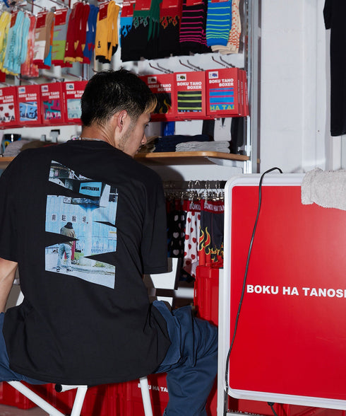 Nishinari Guy / ニシナリガイTシャツブラックスタイリング3