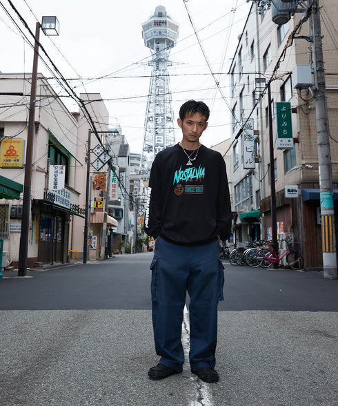 THE SHINSEKAI / ザ・シンセカイロングスリーブTシャツブラックスタイリング3