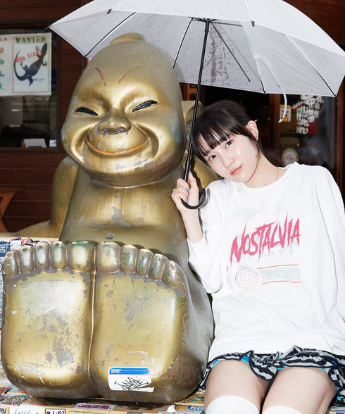 THE SHINSEKAI / ザ・シンセカイロングスリーブTシャツホワイトスタイリング3