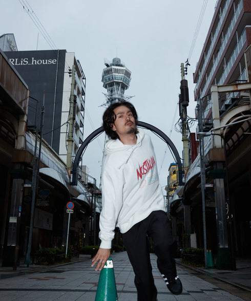 ザ・シンセカイ 裏毛パーカー ホワイト スタイリング2 新世界 プレセント ギフト クリスマス 贈り物 フーディー