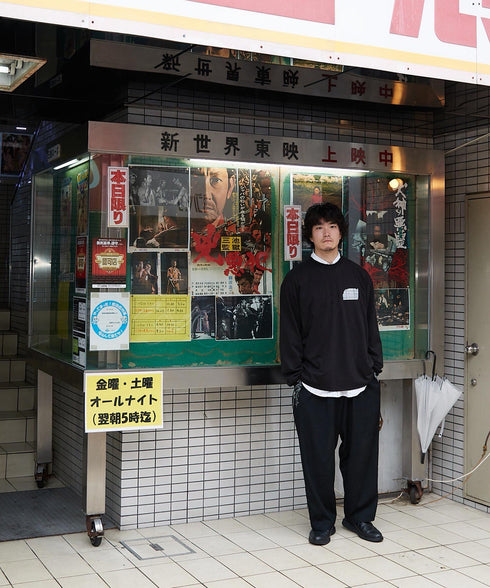 New Star Wall Graphic / ニュースターウォールグラフィックロングスリーブTシャツブラックスタイリング3