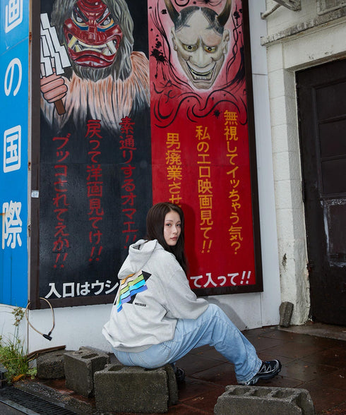 New Star Wall Graphic / ニュースターウォールグラフィックパーカーグレースタイリング4