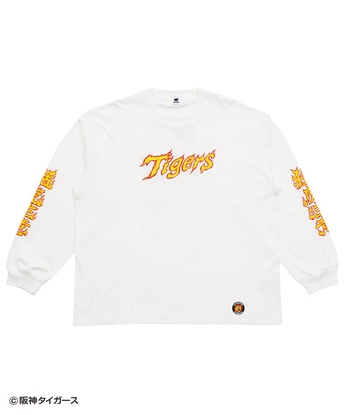タイガースファング ロングスリーブTシャツ ホワイト カラバリ 阪神タイガース プレセント ギフト 野球 クリスマス 贈り物 ロンT