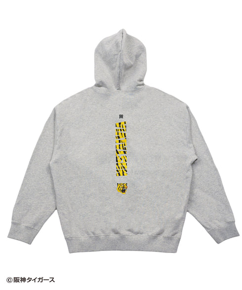 レイジングタイガース裏毛パーカー グレー 詳細後 阪神タイガース プレセント ギフト 野球 クリスマス 贈り物 フーディー