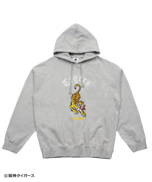 レイジングタイガース裏毛パーカー グレー カラバリ 阪神タイガース プレセント ギフト 野球 クリスマス 贈り物 フーディー