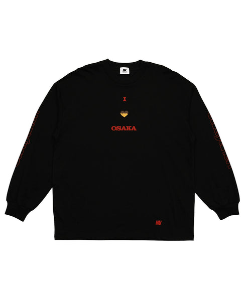 I Love Osaka / アイラブオオサカロングスリーブTシャツブラック詳細前