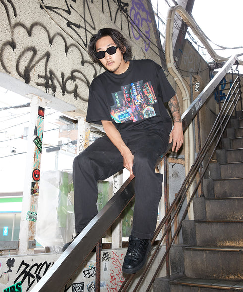 Ura Namba / ウラナンバTシャツブラックスタイリング3