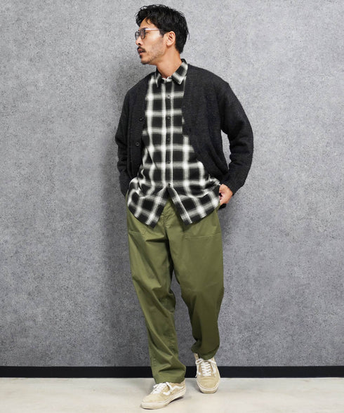 シャギーカーディガン│メンズ カーディガン シャギーニット 無地 モヘア風 洗える 無地 シンプル