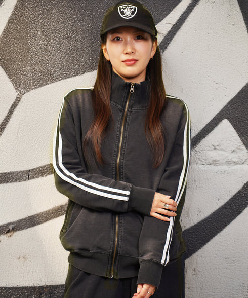 スウェットデニムトラックジャケット | トラックジャケット メンズ ブルゾン アウター ジップ デニム スリム スウェット デニムジャケット デニムジャージ サイドライン ラインジャケット ストレッチ 細身 スポーツ ダンス ジム LL 2XL 服 秋服 秋 春服 春