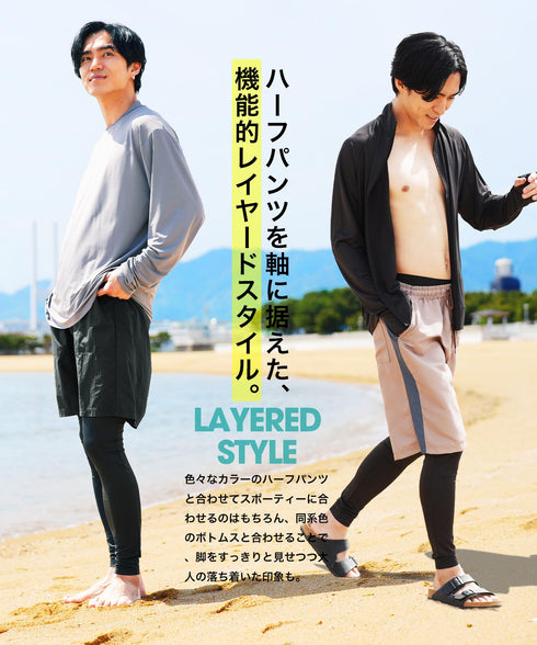 UVカット接触冷感ラッシュガードメッシュレギンス | ラッシュガードレギンス メンズ レディース スパッツ タイツ メッシュ UVカット 接触冷感 通気性 ストレッチ 速乾 日焼け防止 紫外線対策 海 川 プール レジャー スポーツ ジム ジョギング 春夏