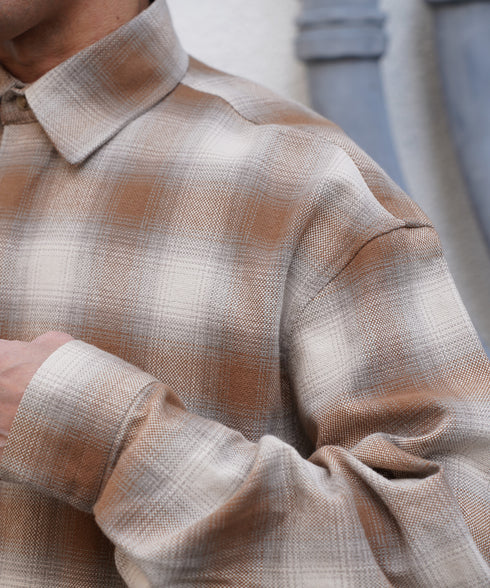 オーバーサイズオンブレチェックシャツ