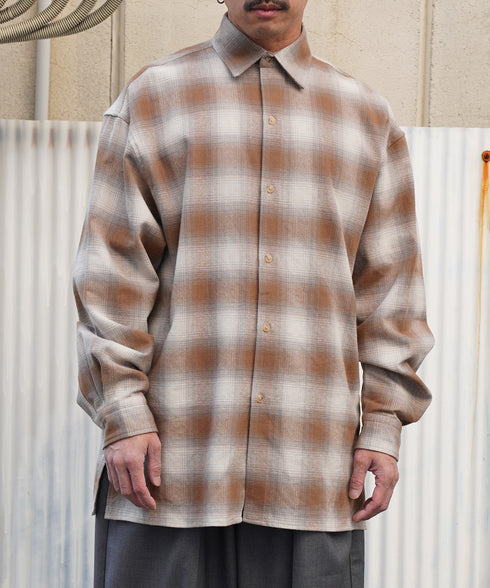 オーバーサイズオンブレチェックシャツ