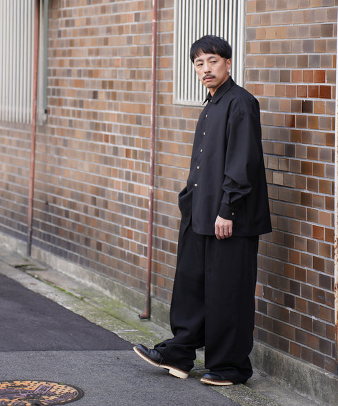 H163 / 着用サイズ:M ブラック 着用ボトムス:218717