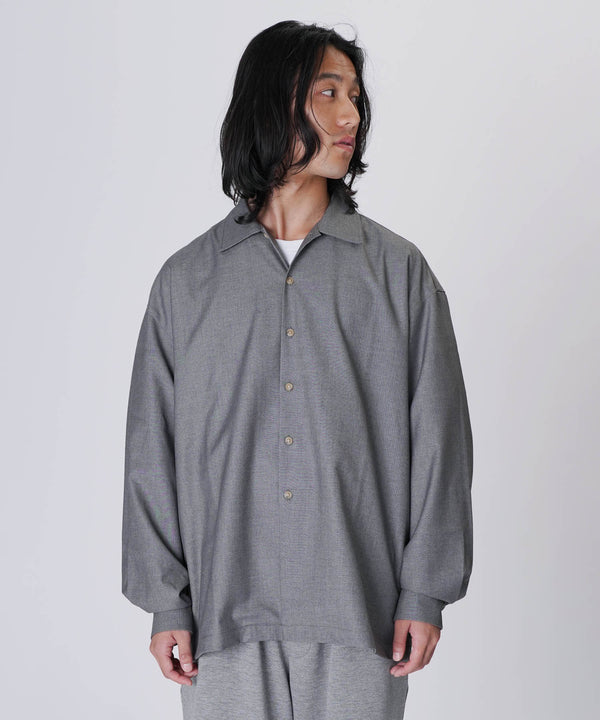 オーバーサイズTRオープンカラーシャツグレースタイリング1