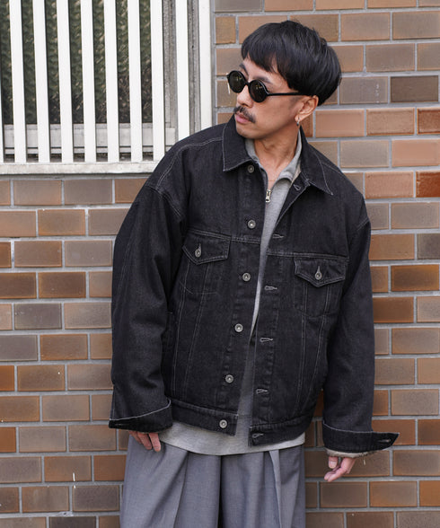 H163 / 着用サイズ:M ブラック 着用ボトムス:218717