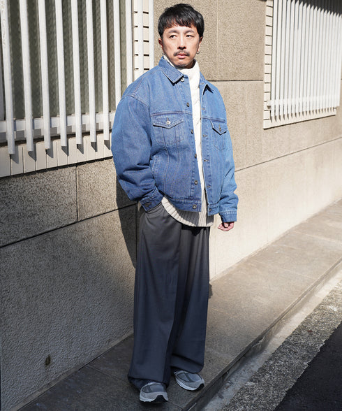 H163 / 着用サイズ:M ブルー 着用トップス:217162 着用ボトムス:218717