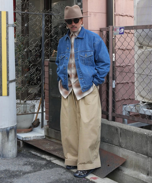 H163 / 着用サイズ:M ブルー 着用トップス:218706