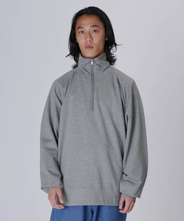 スウェットオーバーサイズハーフジップトレーナーグレースタイリング1