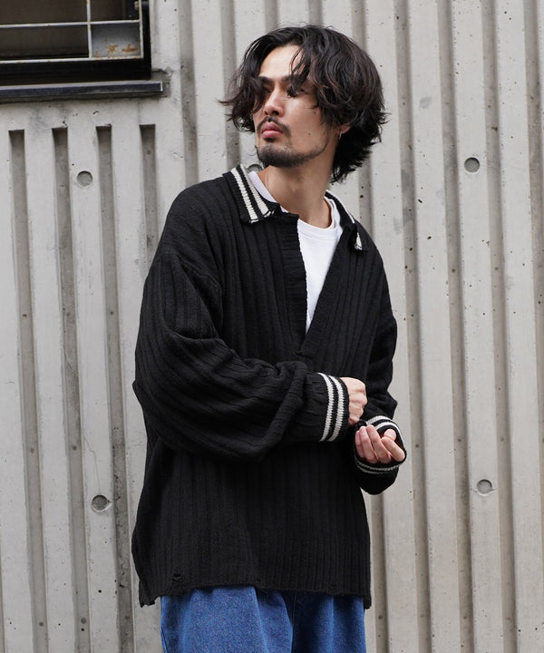 H175 / 着用サイズ: L ブラック 着用ボトムス:218708