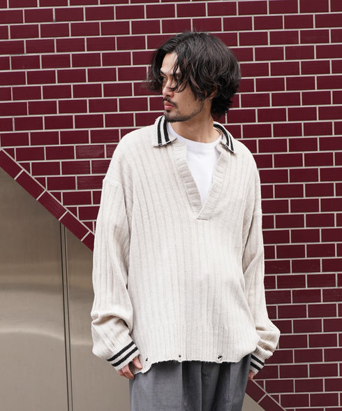 H175 / 着用サイズ:L グレー 着用ボトムス:218717